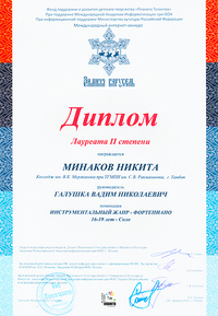 Никита Минаков — лауреат международного интернет-конкурса