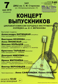 Концерт выпускников  цикловой комиссии народных инструментов колледжа
