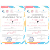 Вокальные ансамбли «Грация» и «Мечта» — призеры всероссийского конкурса вокального искусства